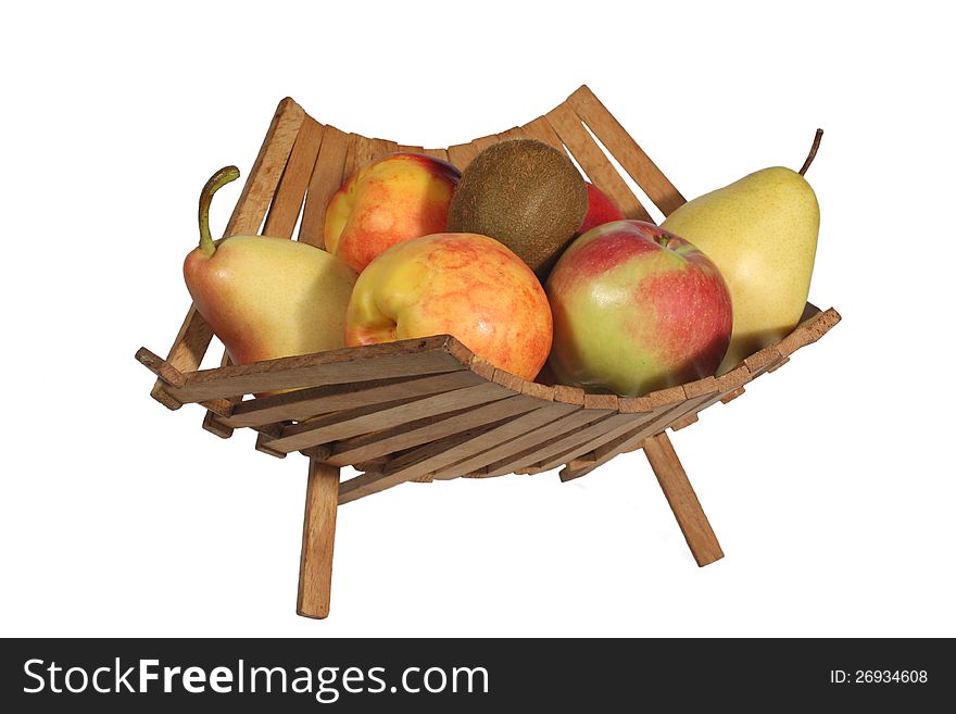 Ripe Summer Fruits in a Basket. Ripe Summer Fruits in a Basket