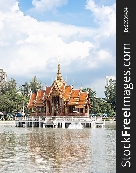 Traditional thai style architecture in Bangkok, Thailand