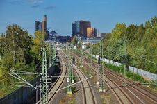 Railway Line And Tracks, Berlin, Germany Stock Photos Railway Line And Tracks, Berlin, Germany Stock Photos