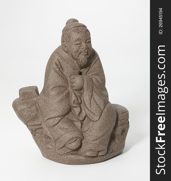 Sculpture of an old man sitting Chinese. Sculpture of an old man sitting Chinese