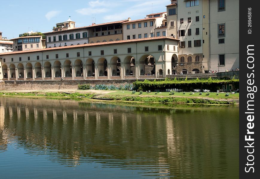 Corridor Vasariano in Florence,Italy. Corridor Vasariano in Florence,Italy