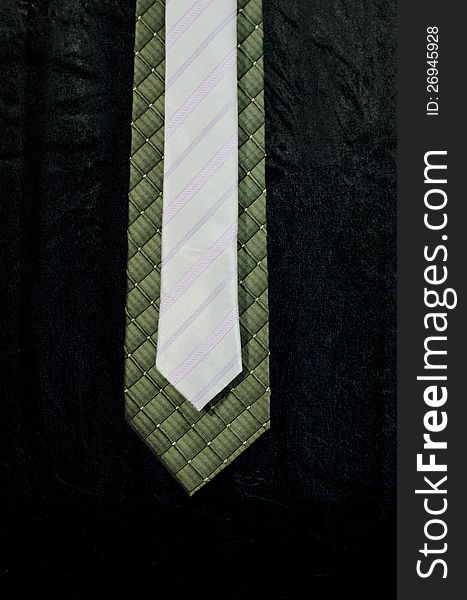 Group of colorful necktie, green gray. Group of colorful necktie, green gray