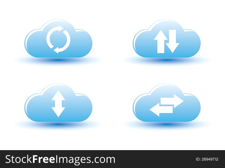 Cloud computing icons, Isolated On White Background, Vector Illustration. Cloud computing icons, Isolated On White Background, Vector Illustration