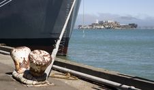 Wharf Moored Ship Hull Ocean Alcatraz Island Priso Stock Image Wharf Moored Ship Hull Ocean Alcatraz Island Priso Stock Image