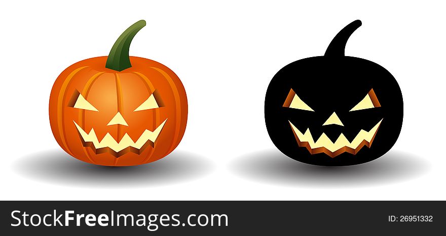 Pumpkin halloween icon vector holiday