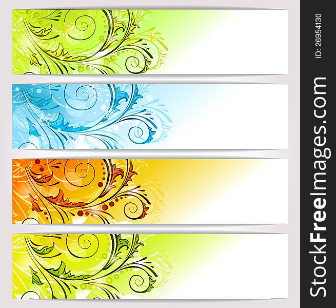 The color banners - 4 seasons. A vector. The color banners - 4 seasons. A vector.