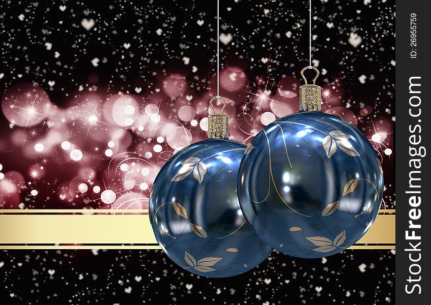 Merry Christmas balls card illustration