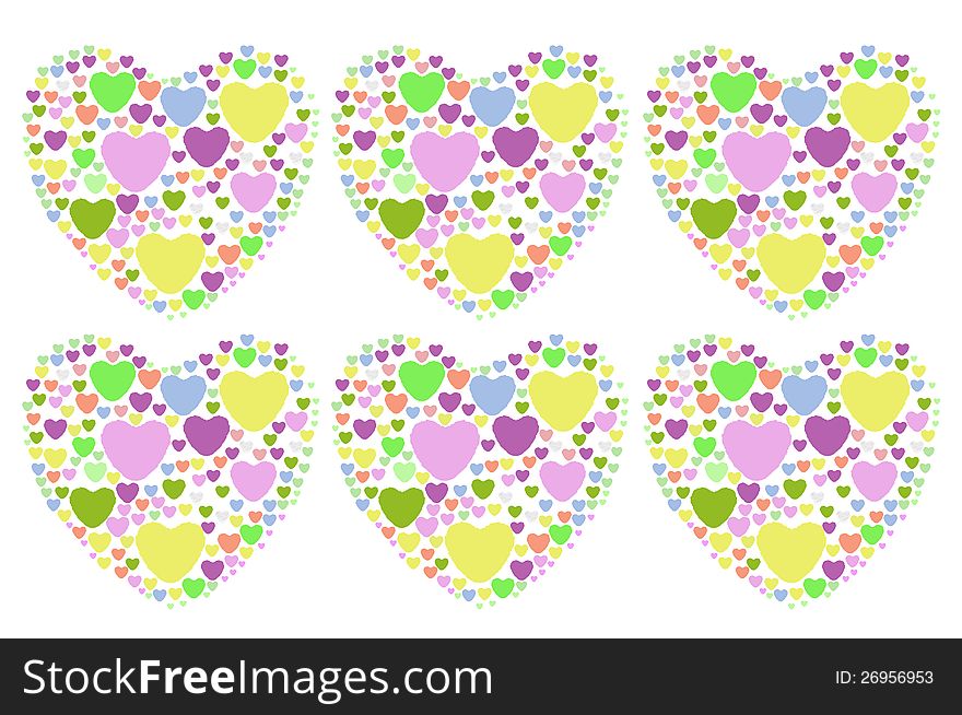 Colorful hearts