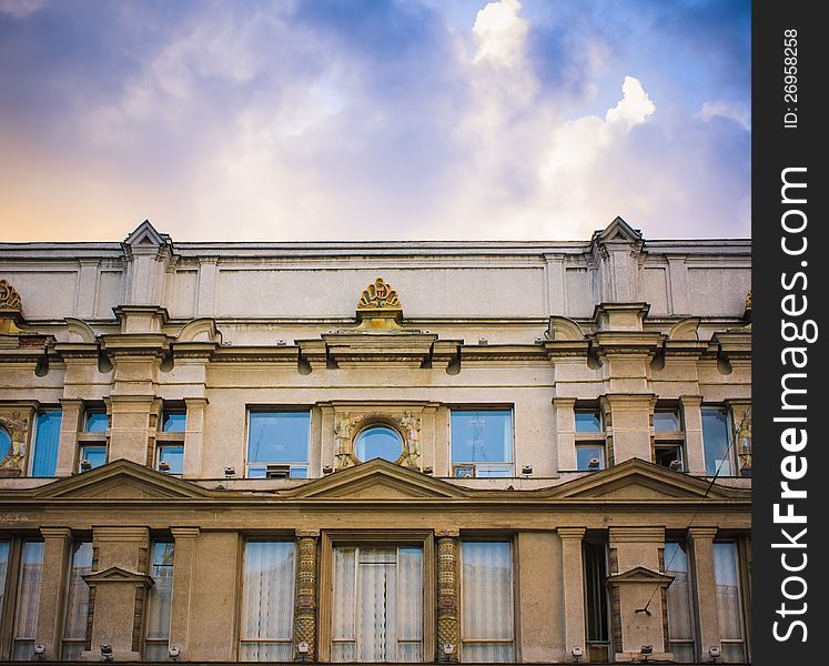 Old building facade. Russia, Moscow. Old building facade. Russia, Moscow