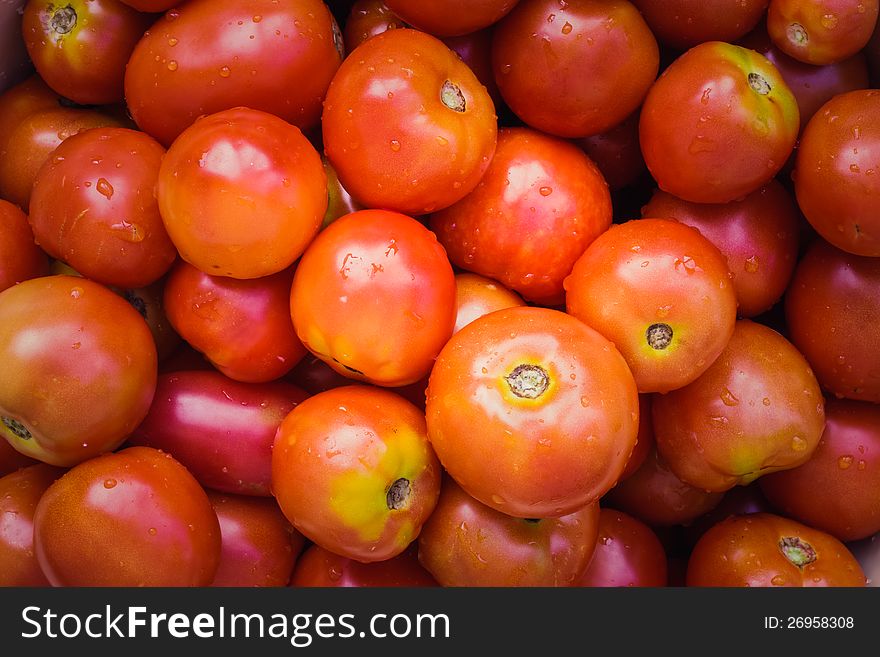 Frech Red Cherry Tomatoes Background