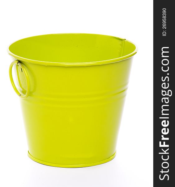 Green Bucket  on white background