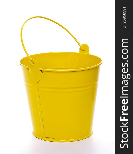 Yellow Bucket  on white background
