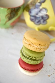 Stack Of Colorful Macarons Stock Images Stack Of Colorful Macarons Stock Images