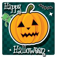 Happy Halloween Card With Cute Monster Royalty Free Stock Photography Happy Halloween Card With Cute Monster Royalty Free Stock Photography