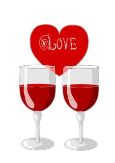 One Heart And Two Glasses Of Wine Stock Photography One Heart And Two Glasses Of Wine Stock Photography