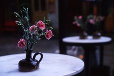 Flowers On Cafe Table Stock Photo Flowers On Cafe Table Stock Photo
