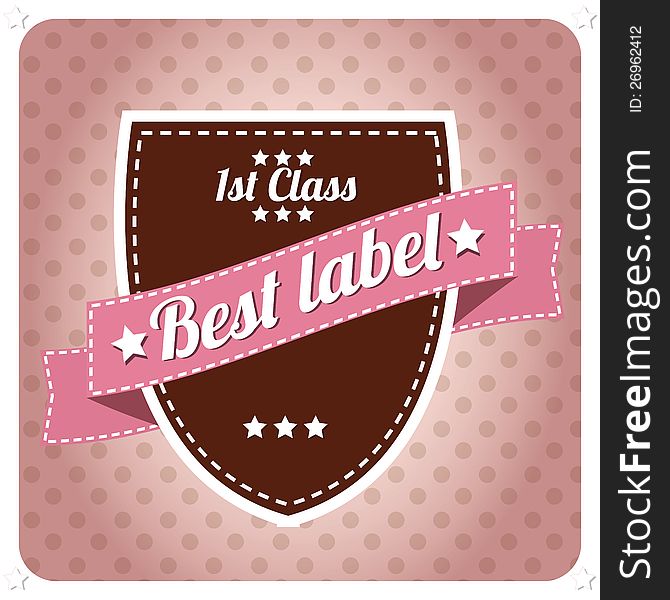 Retro vintage label with ribbons, vector