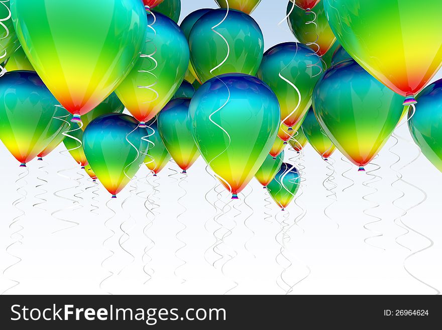 3d colored balloons background