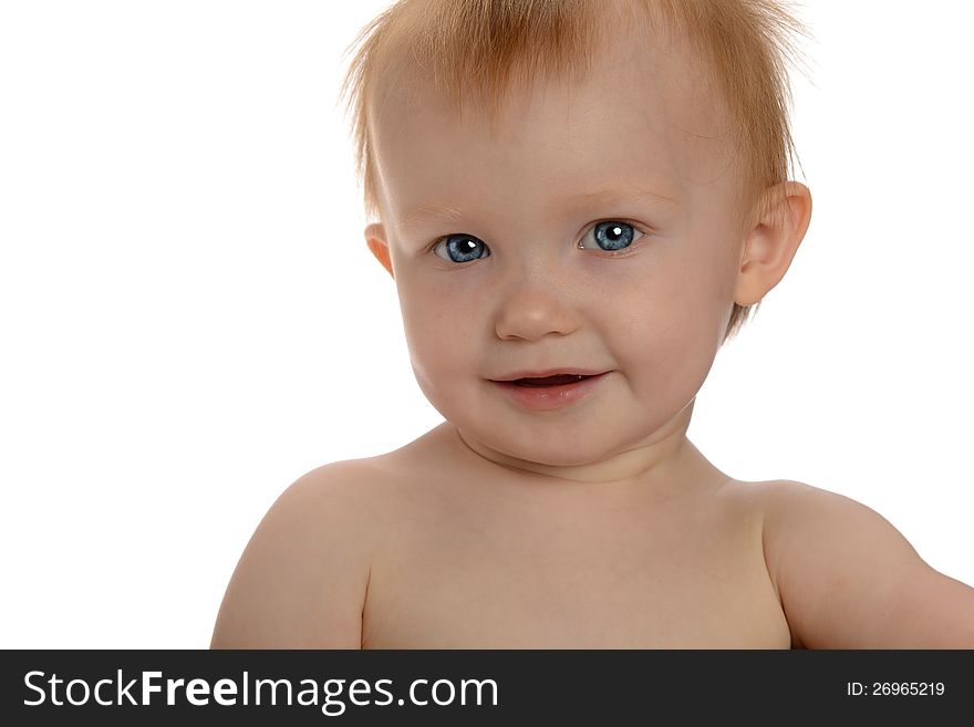 Baby Girl Portrait on a white background