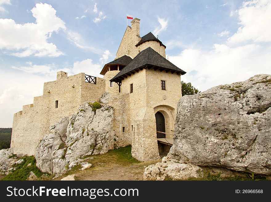 Summer sunny day - Bobolice Castle, Poland. Summer sunny day - Bobolice Castle, Poland.