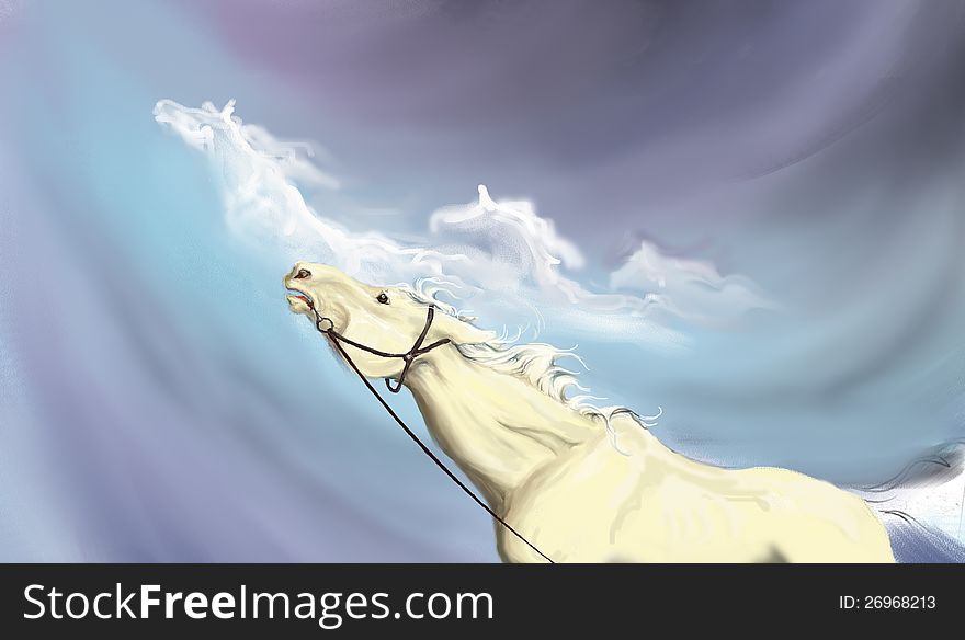 drawing of a horse dreaming of flight. drawing of a horse dreaming of flight
