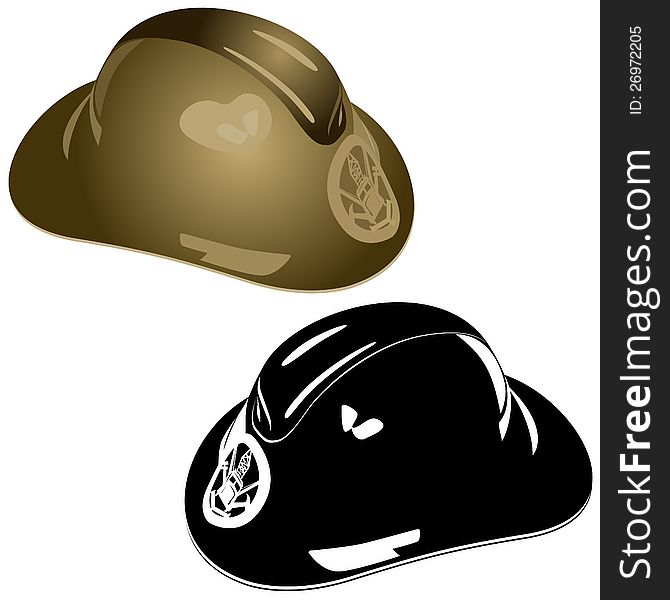 Steel helmet fireman. Illustration on white background. Steel helmet fireman. Illustration on white background.