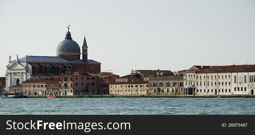 Church of the Most Holy Redeemer in Venice Italy. Located on island Giudecca across lagoon