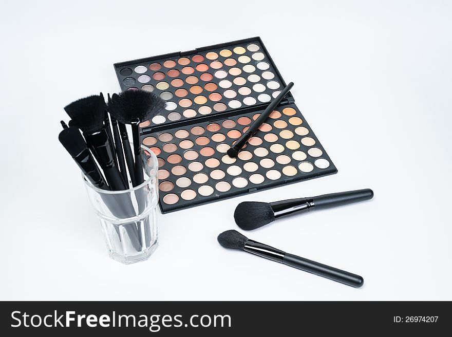 Cosmetic set in the white background. Cosmetic set in the white background.
