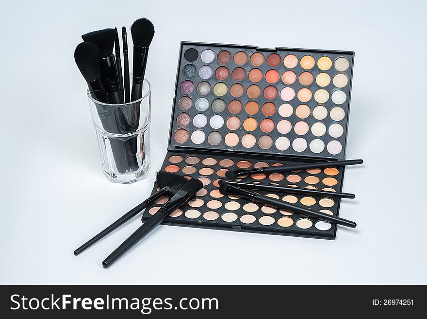 Cosmetic set in the white background. Cosmetic set in the white background.