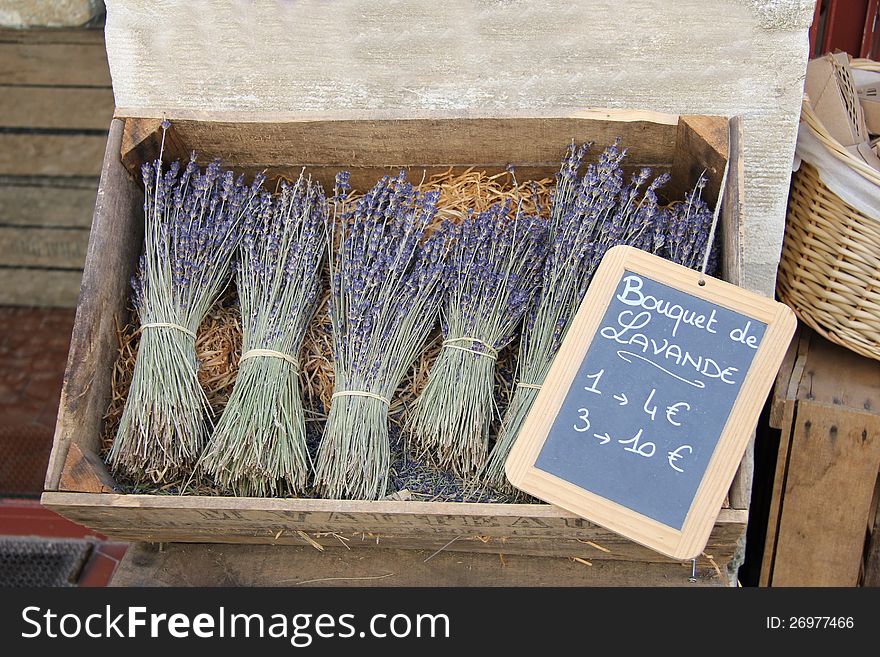 Small bouquets of lavender for sale in the Provence, France