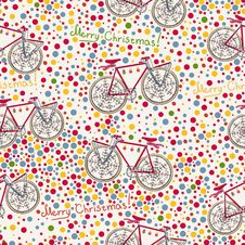 Seamless Pattern With Christmas Bike And Gift Box Stock Photography Seamless Pattern With Christmas Bike And Gift Box Stock Photography