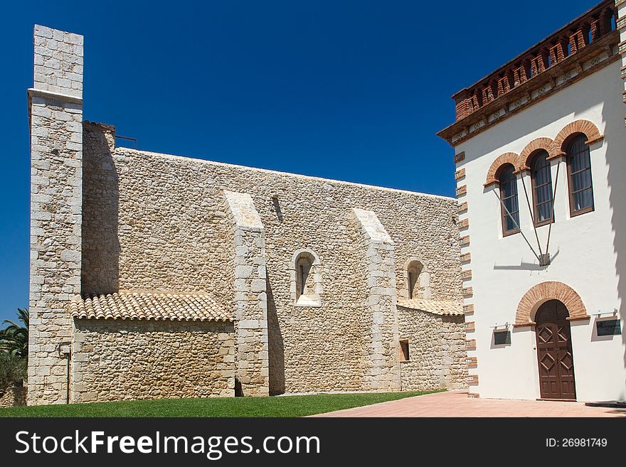 Old church in the village Sant Martí d'Empúries Costa Brava Spain. Old church in the village Sant Martí d'Empúries Costa Brava Spain