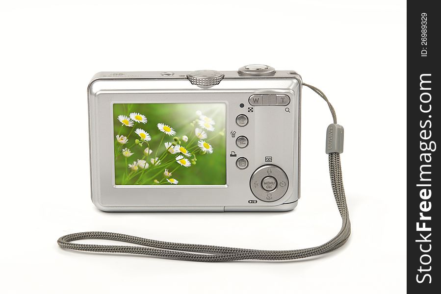 Compact camera on a white background. Compact camera on a white background.