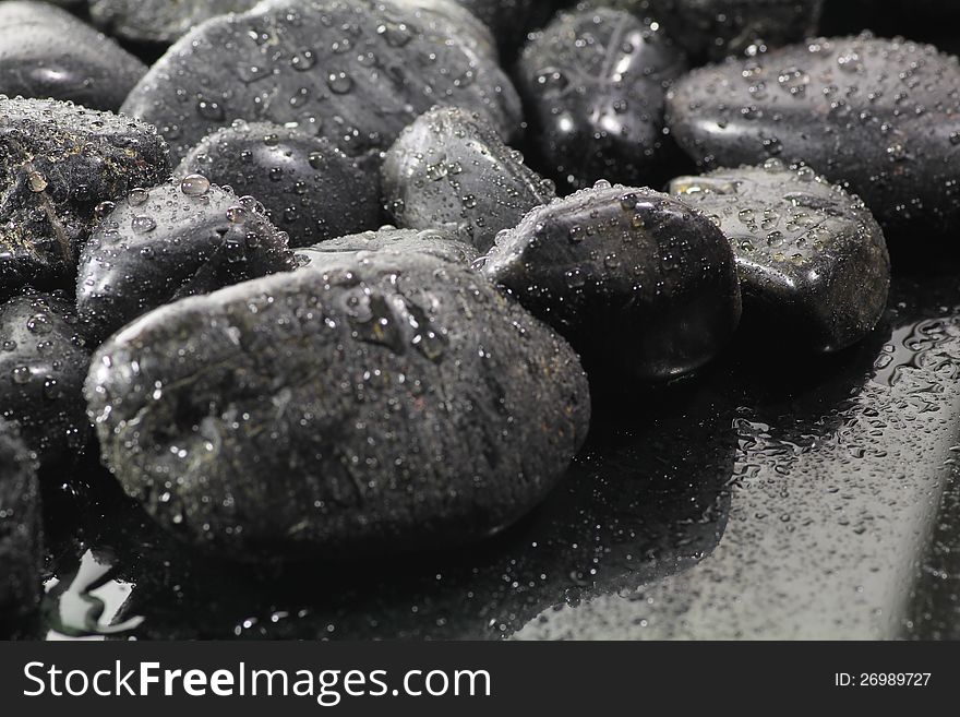 A background with black stones