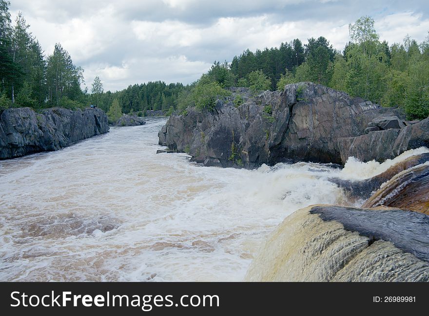 Voitsky Padun Waterfall, Karelia Region, Russia