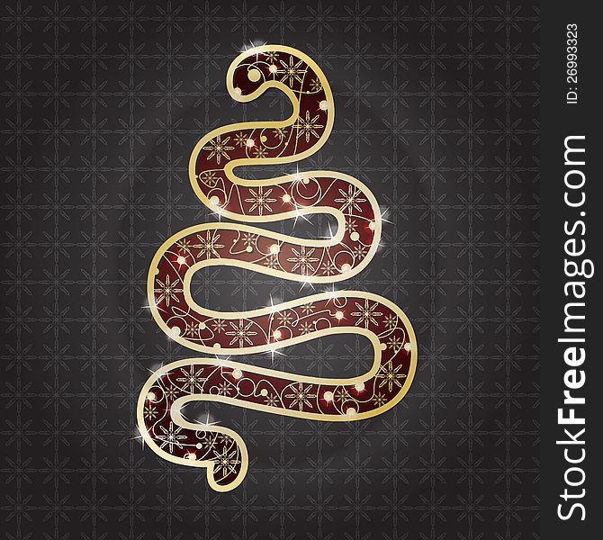 Card with fir-tree toy snake. 2013 new year. Vector Illustration. Card with fir-tree toy snake. 2013 new year. Vector Illustration.