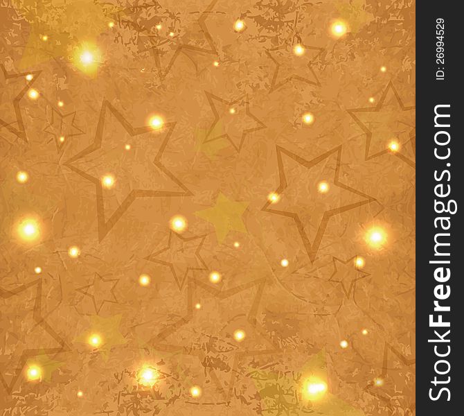 Abstract grunge textured festive background with shiny stars. Vector illustration. Abstract grunge textured festive background with shiny stars. Vector illustration