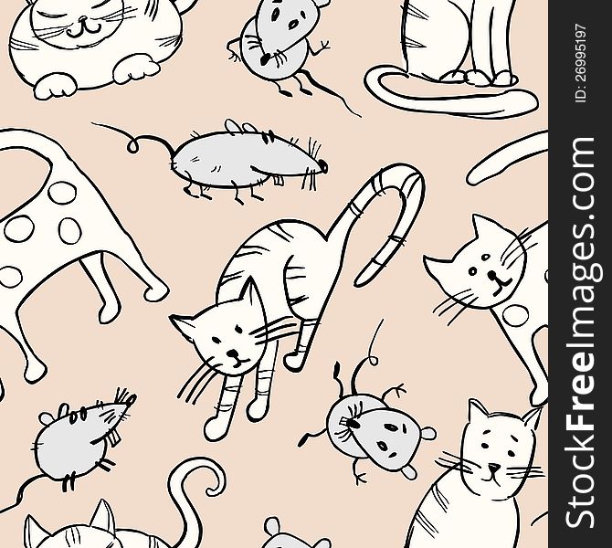 Cats And Rats Pattern