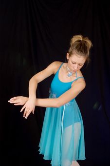 Ballerina In Blue Stock Image