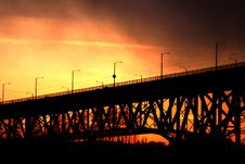 Sunset Over The Bridge Stock Image Sunset Over The Bridge Stock Image