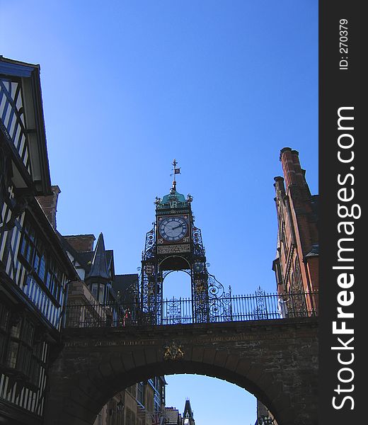 The Clock in the Main Street in Chester, England