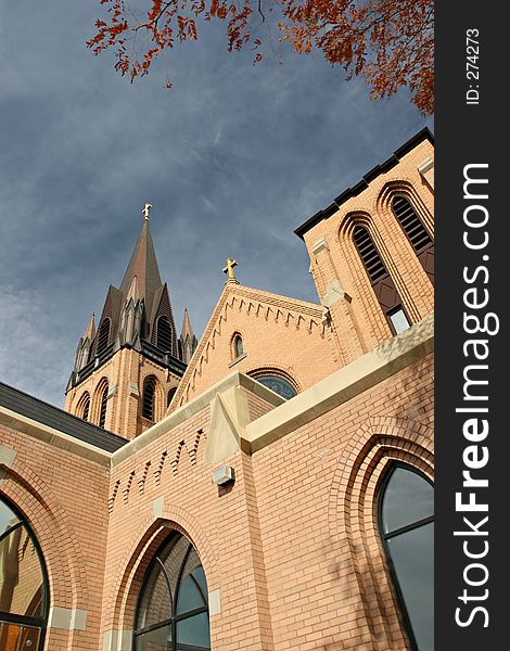 Church architecture with some fall colors