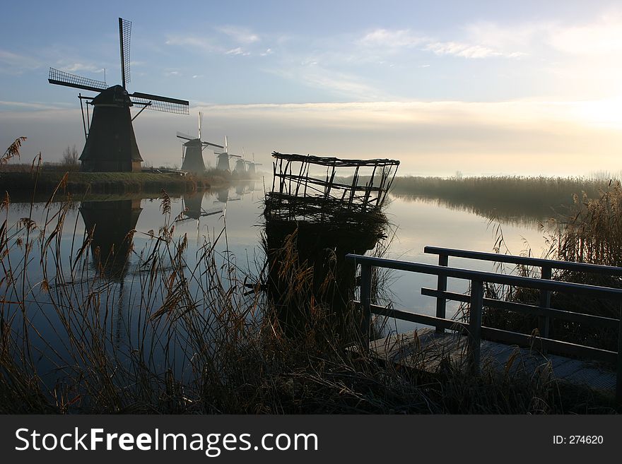 Windmill In Kinderdijk