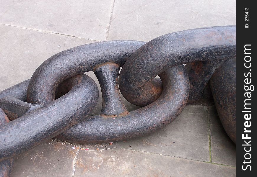 Old chain from a ship anchor. Old chain from a ship anchor