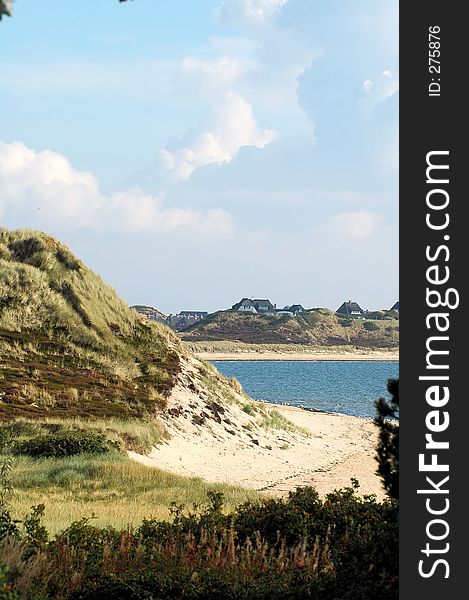 View onto village List on german island Sylt in the north sea. View onto village List on german island Sylt in the north sea