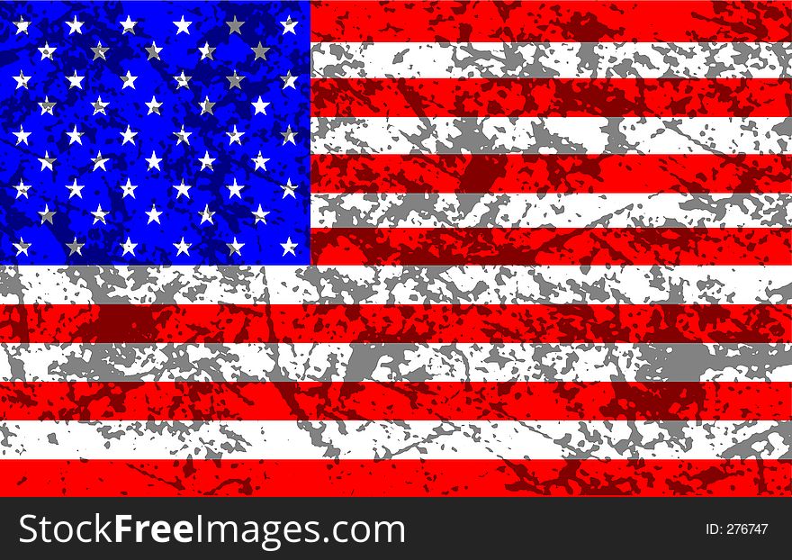 American flag with grunge texture added. American flag with grunge texture added