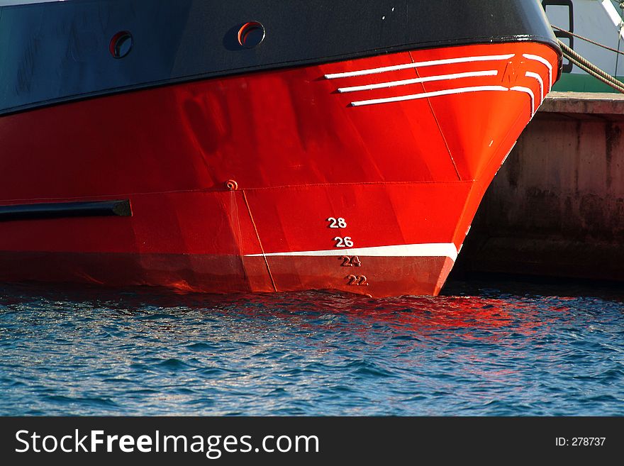 Red Ship moored