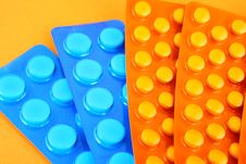 Blue And Orange Tablets Royalty Free Stock Images Blue And Orange Tablets Royalty Free Stock Images