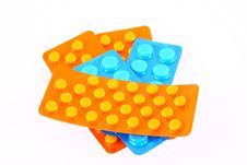 Blue And Orange Tablets Royalty Free Stock Photography Blue And Orange Tablets Royalty Free Stock Photography
