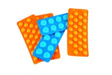 Blue And Orange Tablets Stock Photography Blue And Orange Tablets Stock Photography